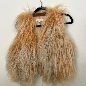 Authentic LaRok Mongolian lamb fur cropped vest.